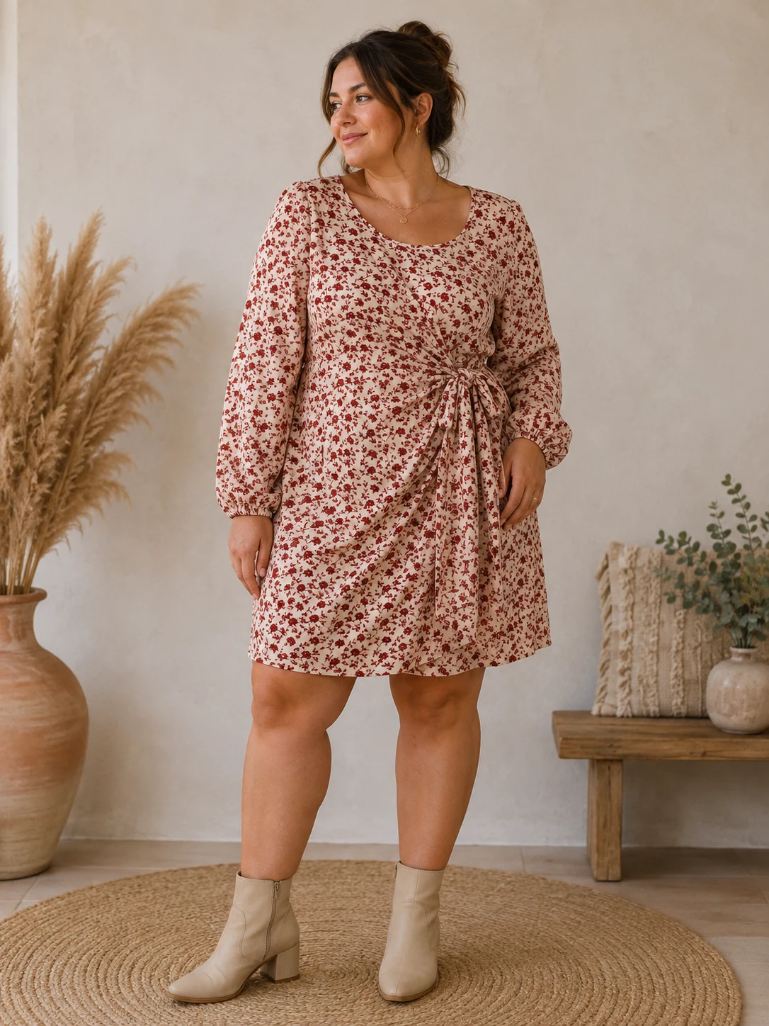 Une robe rose, portée avec simplicité